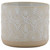 Set of Two Beige And White Porcelain 1 Ounce Geometric Round Pot Planters