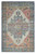 2' X 4' Blue Brick Red And Brown Jute Medallion Hand Woven Distressed Area Rug
