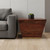 19" Natural Brown and Brass Solid Wood and Brass Square Block End Table