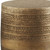 20" Textured Antiqued Gold Distressed Iron Round Drum End Table