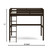 Brown Slat Solid Wood Twin Loft Bed
