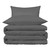 Gray Queen Cotton Blend Washable Duvet Cover Set