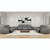 Two Piece Battleship Gray Genuine Leather Five Person Seating Set