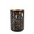 Set of Two Black Abstract Iron Tabletop Hurricane Candle Holders