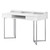 48" White and Silver Writing Desk With Two Drawers