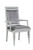 Set of Two Platinum Fabric Dining Arm Chairs