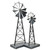 Set of Two Pewter Metal Windmill Tabletop Sculpture
