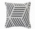 20" White And Black Geometric Cotton Throw Pillow Cover