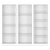 Set of Three White Wood Thirteen Tier Modular Bookcase