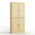 32" Yellow Solid Wood Free Standing Four Door Linen Cabinet
