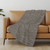 50" X 70" Chocolate And Beige Striped Polyester Woven Plush Throw Blanket