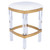 24" White and Clear Stainless Steel and Steel Backless Counter Height Bar Chair