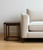 Set of Two Bronze Bronze Glass and Iron Square Frame Nested Tables