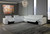 White Italian Leather Power Reclining U Shaped Seven Piece Corner Sectional With Console