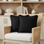 Set of Two 20" Jet And Black Striped Cotton Throw Pillow Covers