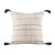 20" Blue And Ivory Beach Geometric Throw Pillow Cover with Tassels