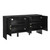 60" Black Wood Ribbed Texture Sideboard With Four Doors