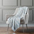 50" X 70" Blue And Ivory Abstract Microfiber Plush Throw Blanket