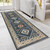 2' X 3' Teal And White Oriental Washable Area Rug
