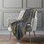 50" X 70" Gray Gold And Charcoal Abstract Polyester Woven Plush Throw Blanket