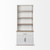 91" Brown And White Wood Three Tier Bookcase