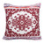 20" Red And Ivory Medallion Cotton Blend Throw Pillow Cover