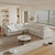 White Linen Blend Modular L Shaped Five Piece Corner Sectional