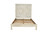 Gray Carved Floral Distressed Solid Wood Queen Bed Frame