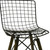 Set of Two Gray and Brown Metal Open Back Dining Side Chairs