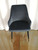 Set of Two Gray and Black Fabric Dining Side Chairs