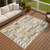 8' X 10' Ivory And Silver Geometric Washable Indoor Outdoor Area Rug