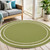4' Green And Ivory Round Indoor Outdoor Area Rug