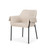 Set of Two Beige and Black Fabric Dining Arm Chairs