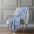 50" X 70" Blue And Ivory Animal Print Polyester Woven Plush Throw Blanket
