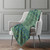 50" X 70" Green And Blue Geometric Microfiber Plush Throw Blanket