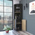 18" Black and Natural Wood Corner Bar Cabinet With Single Door