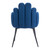 Set of Two Navy Blue and Black Velvet Slat Back Dining Arm Chairs
