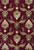 8' Red Beige And Brown Floral Vines Runner Rug