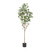 27" Green Artificial Eucalyptus In Cylindrical Black Pot