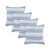 Set of Four 18" Blue And Beige Chevron Cotton Throw Pillow Covers