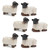 Set of Six White Polyresin Figurine Tabletop Sculpture