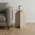 24" Cream Marble Round Pedestal End Table