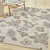 7' X 10' Beige Floral Stain Resistant Non Skid Area Rug