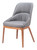 Set of Two Gray and Brown Faux Leather Dining Side Chairs