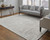 2' X 3' Gray and Ivory Abstract Hand Woven Worn Faded Area Rug