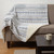 50" X 70" Gray Blue And Ivory Geometric Microfiber Plush Throw Blanket