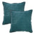 Set of Two 20" Green Cotton Throw Pillows