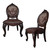 Set of Two Brown and Redwood Tufted Faux Leather King Louis Back Dining Side Chairs