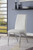 Set of Two White and Silver Faux Leather Dining Side Chairs