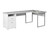 78" Gray and Silver L Shape Computer Desk With Two Drawers
